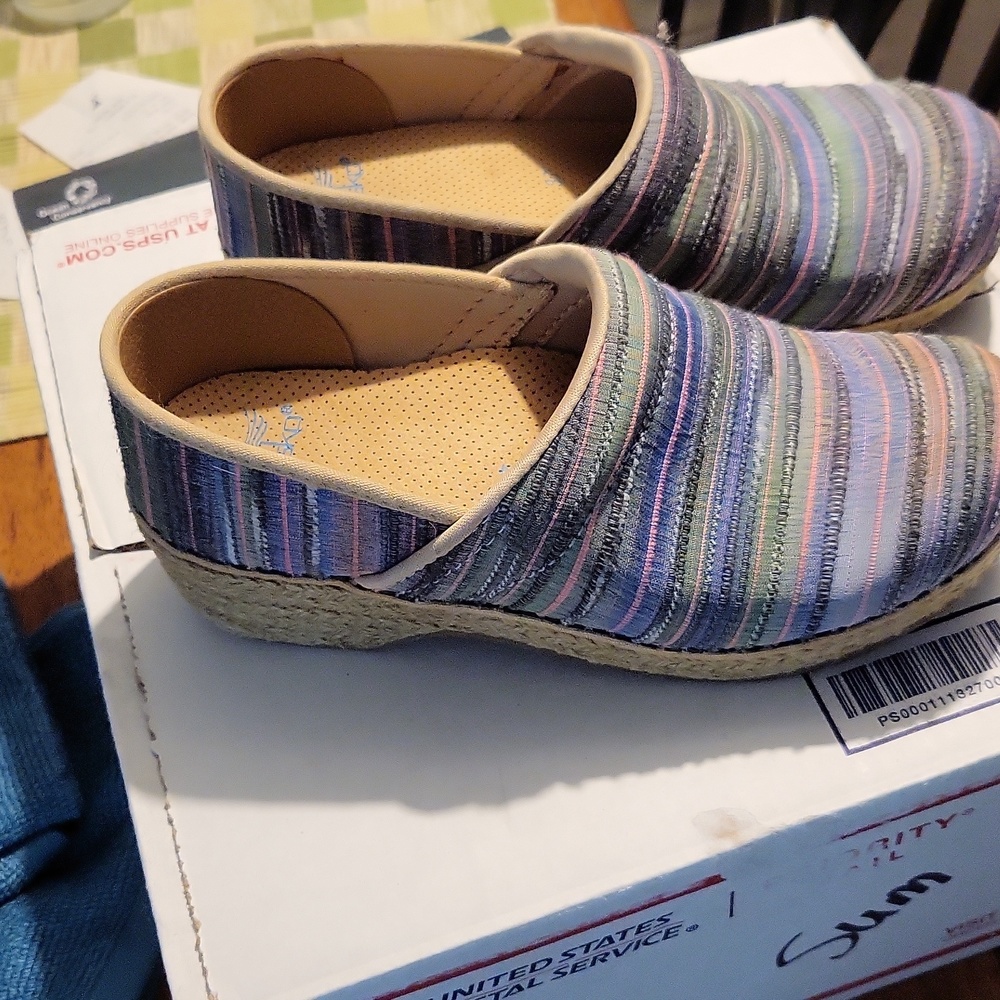 Dansko Multicolor Striped Slip-On Mules